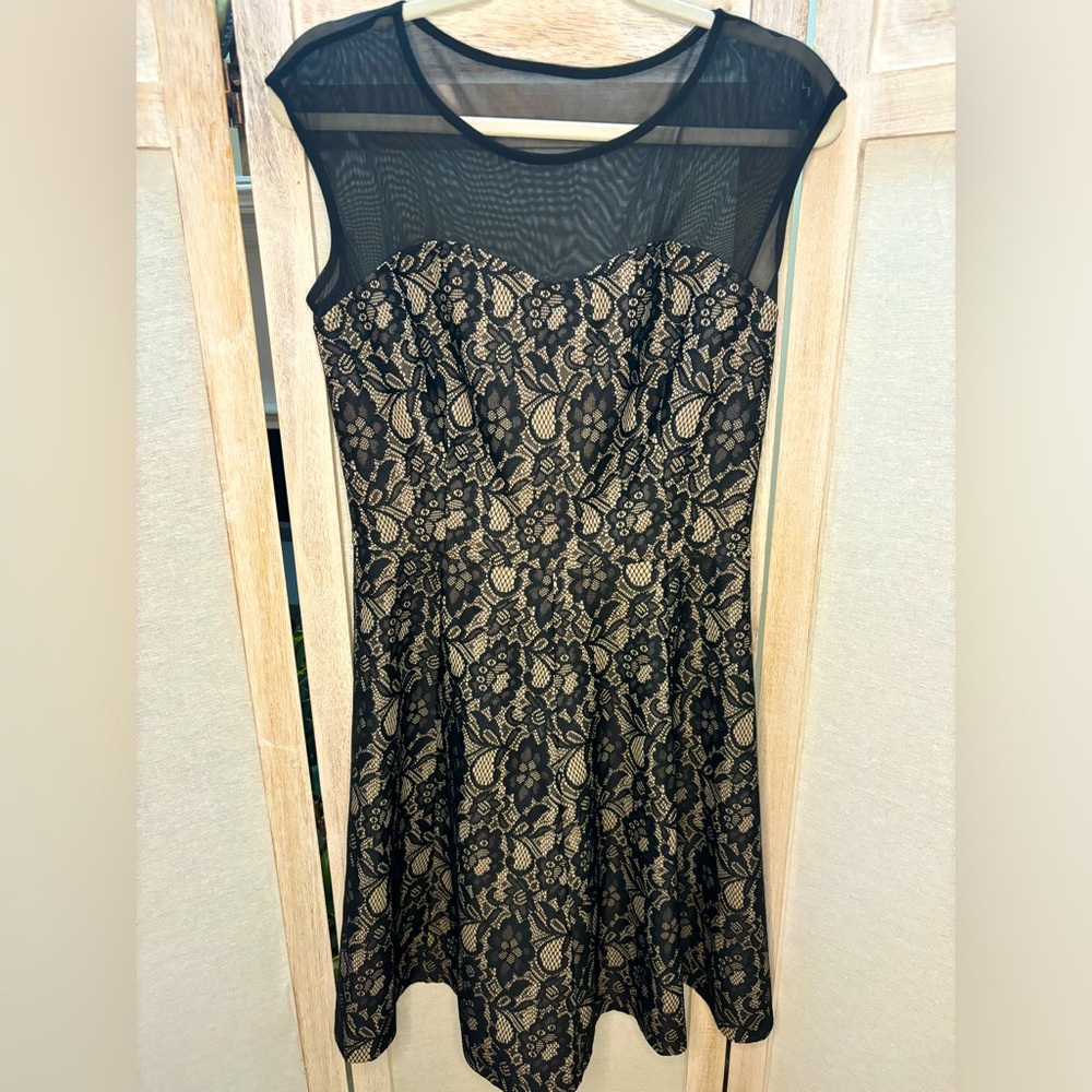 Nude & Black Sheer shoulder fit & flare mini🌺2 for $14 4 for $20 item!!